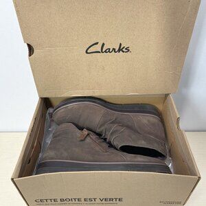 Clarks Shaylin Up Women's Taupe Suede Side Zip Ankle Boots Wedge Heel Sz 9.5D